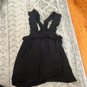Size 0 black tank top with ruffles from JCrew - brand new with tag